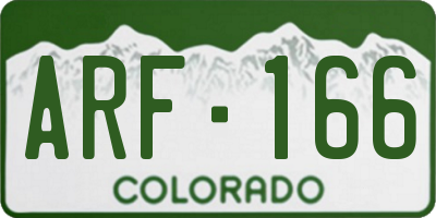 CO license plate ARF166