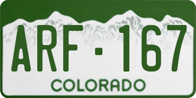 CO license plate ARF167