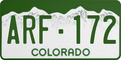 CO license plate ARF172