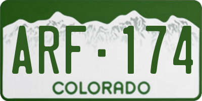 CO license plate ARF174