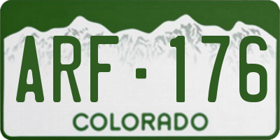 CO license plate ARF176