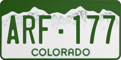 CO license plate ARF177