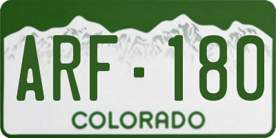 CO license plate ARF180
