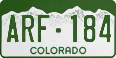 CO license plate ARF184