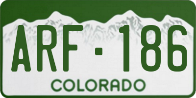 CO license plate ARF186