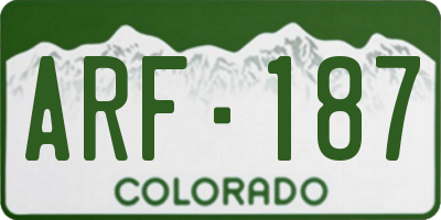 CO license plate ARF187