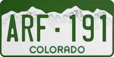 CO license plate ARF191