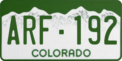 CO license plate ARF192