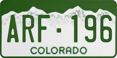 CO license plate ARF196