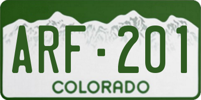 CO license plate ARF201
