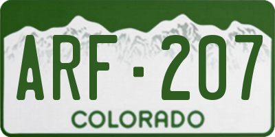 CO license plate ARF207