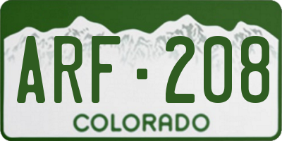 CO license plate ARF208