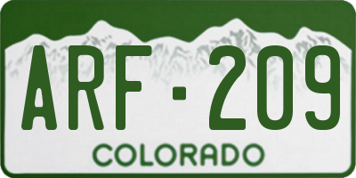 CO license plate ARF209