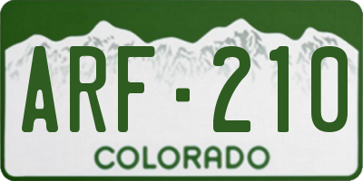 CO license plate ARF210
