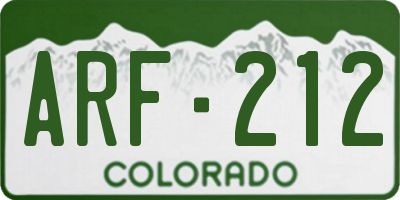 CO license plate ARF212