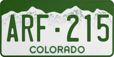 CO license plate ARF215