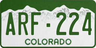 CO license plate ARF224