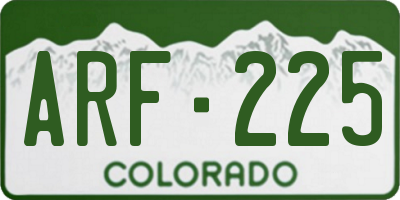 CO license plate ARF225