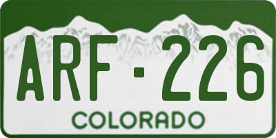 CO license plate ARF226