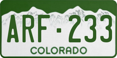 CO license plate ARF233
