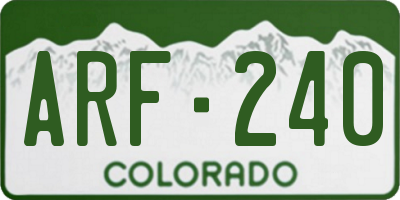 CO license plate ARF240