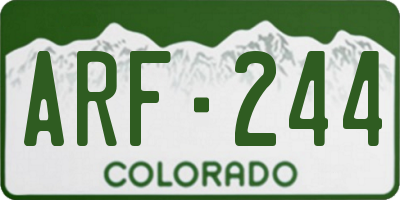 CO license plate ARF244
