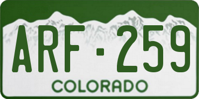 CO license plate ARF259