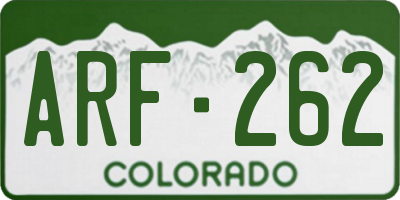 CO license plate ARF262