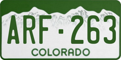 CO license plate ARF263