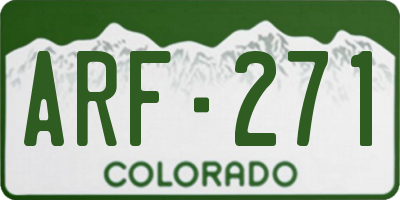 CO license plate ARF271