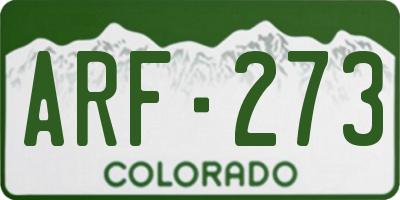 CO license plate ARF273