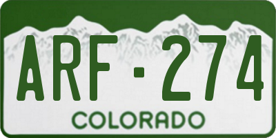 CO license plate ARF274