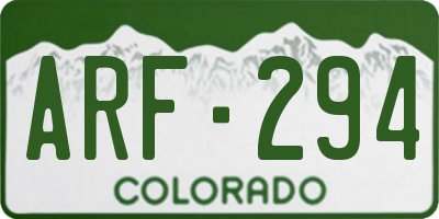 CO license plate ARF294