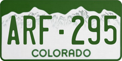 CO license plate ARF295