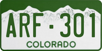 CO license plate ARF301
