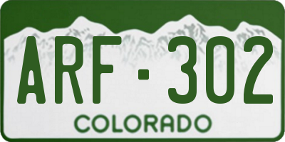 CO license plate ARF302