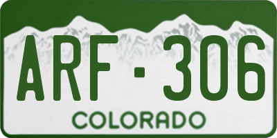 CO license plate ARF306