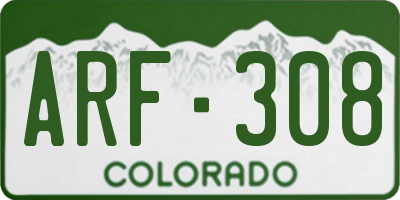CO license plate ARF308