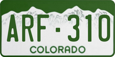 CO license plate ARF310