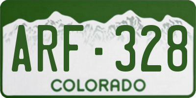 CO license plate ARF328