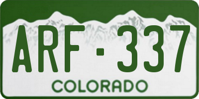 CO license plate ARF337