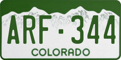 CO license plate ARF344