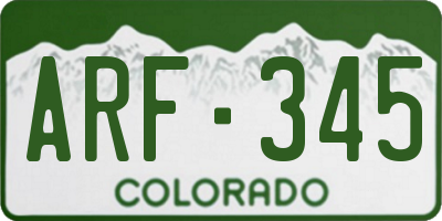 CO license plate ARF345