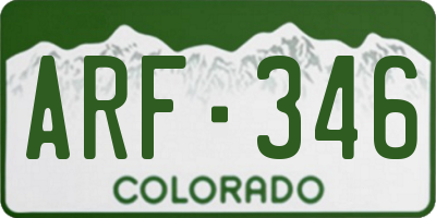 CO license plate ARF346
