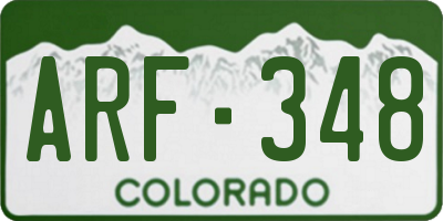 CO license plate ARF348