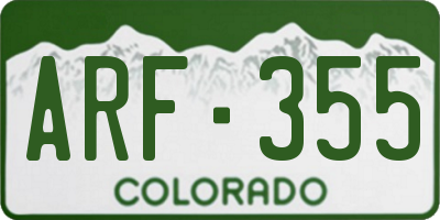 CO license plate ARF355
