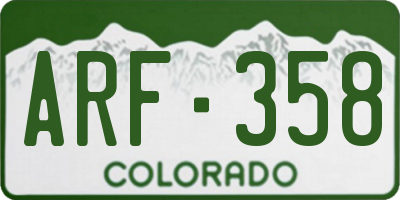 CO license plate ARF358