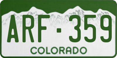 CO license plate ARF359
