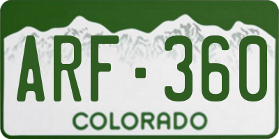CO license plate ARF360