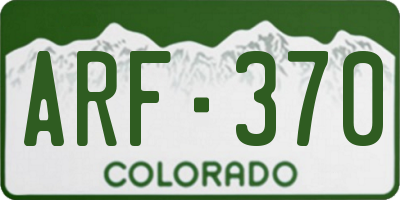 CO license plate ARF370